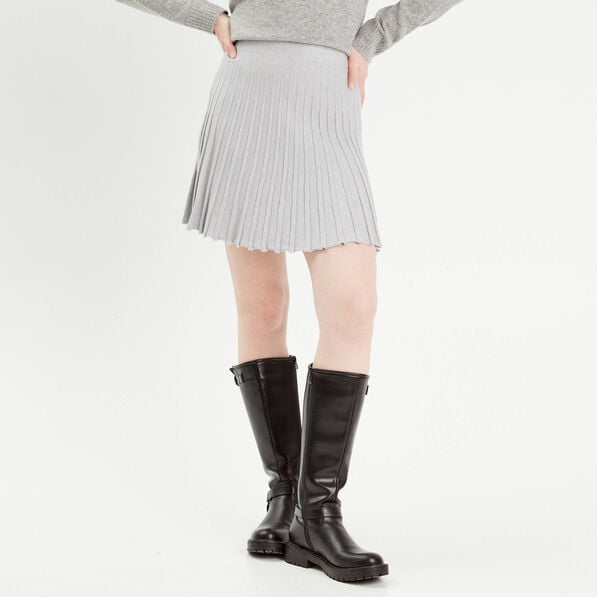 jupe evasee plissee gris clair femme Jupe évasée plissée gris clair femme