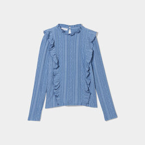 Blouse manches longues bleu clair femme