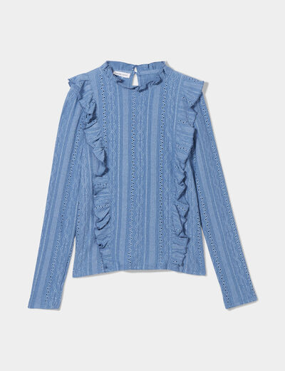 Blouse manches longues bleu clair femme