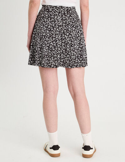 Jupe-short patineuse noir femme