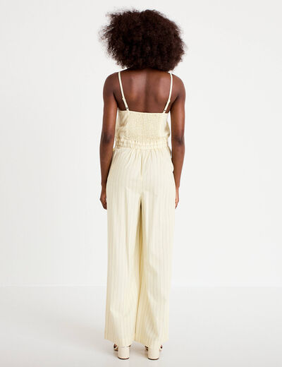 Combinaison large col am&eacute;ricain jaune pastel femme