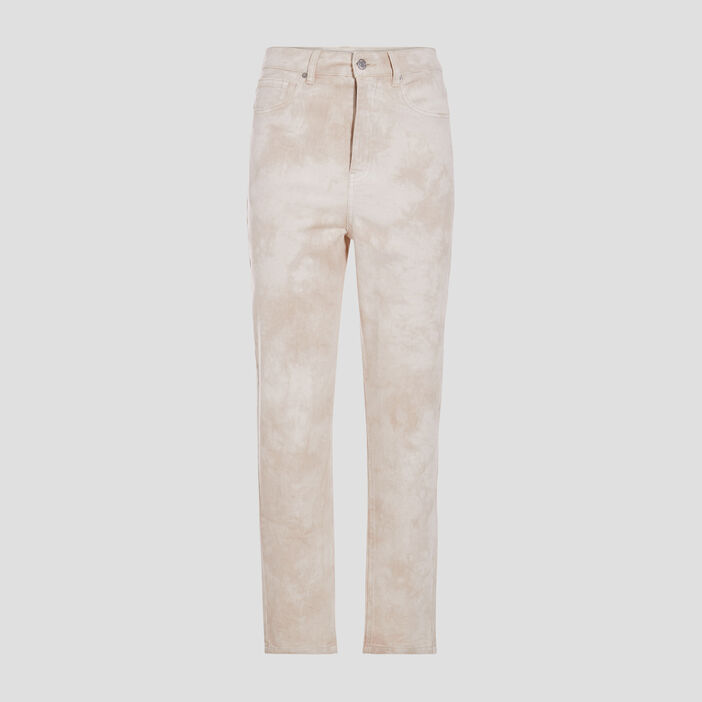 Jeans mom taille haute jaune clair femme