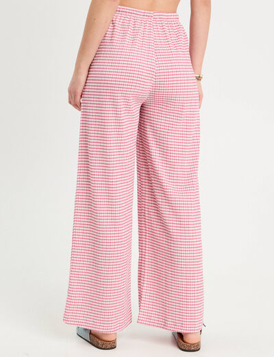 Pantalon large fluide rouge foncé femme