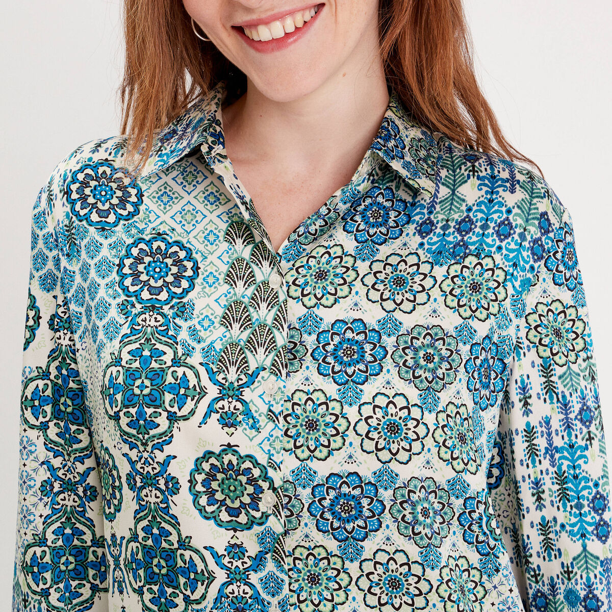 Chemise manches longues blanc femme