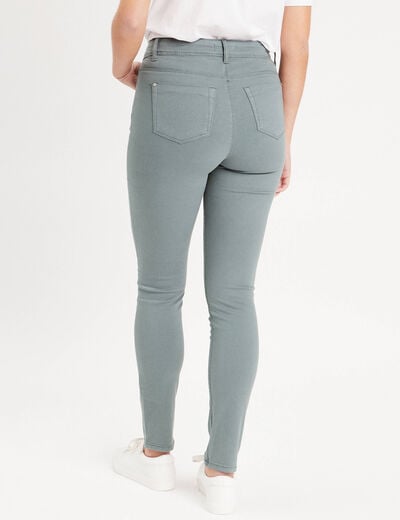 Jeans slim 5 poches vert foncé femme