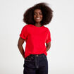 T-shirt col rond manches courtes rouge femme