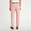Pantalon chino 7/8&egrave;me rose pastel femme