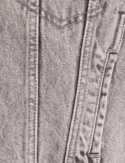 Veste boutonnée en jean denim gris femme