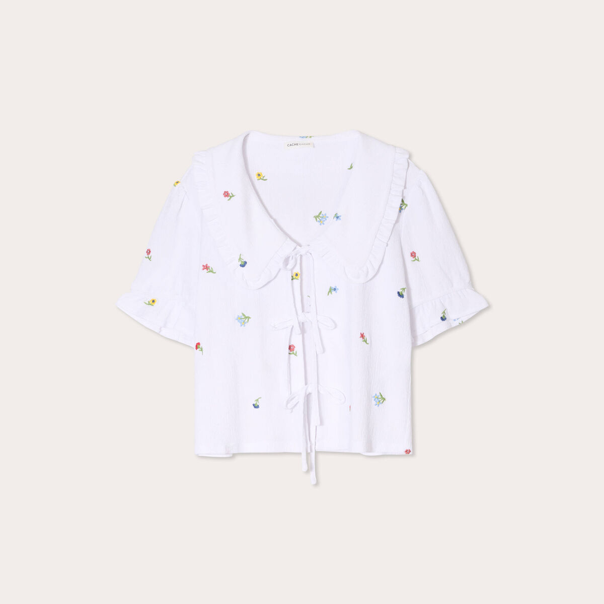 Blouse nouée blanc femme