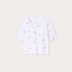 Blouse nouée blanc femme