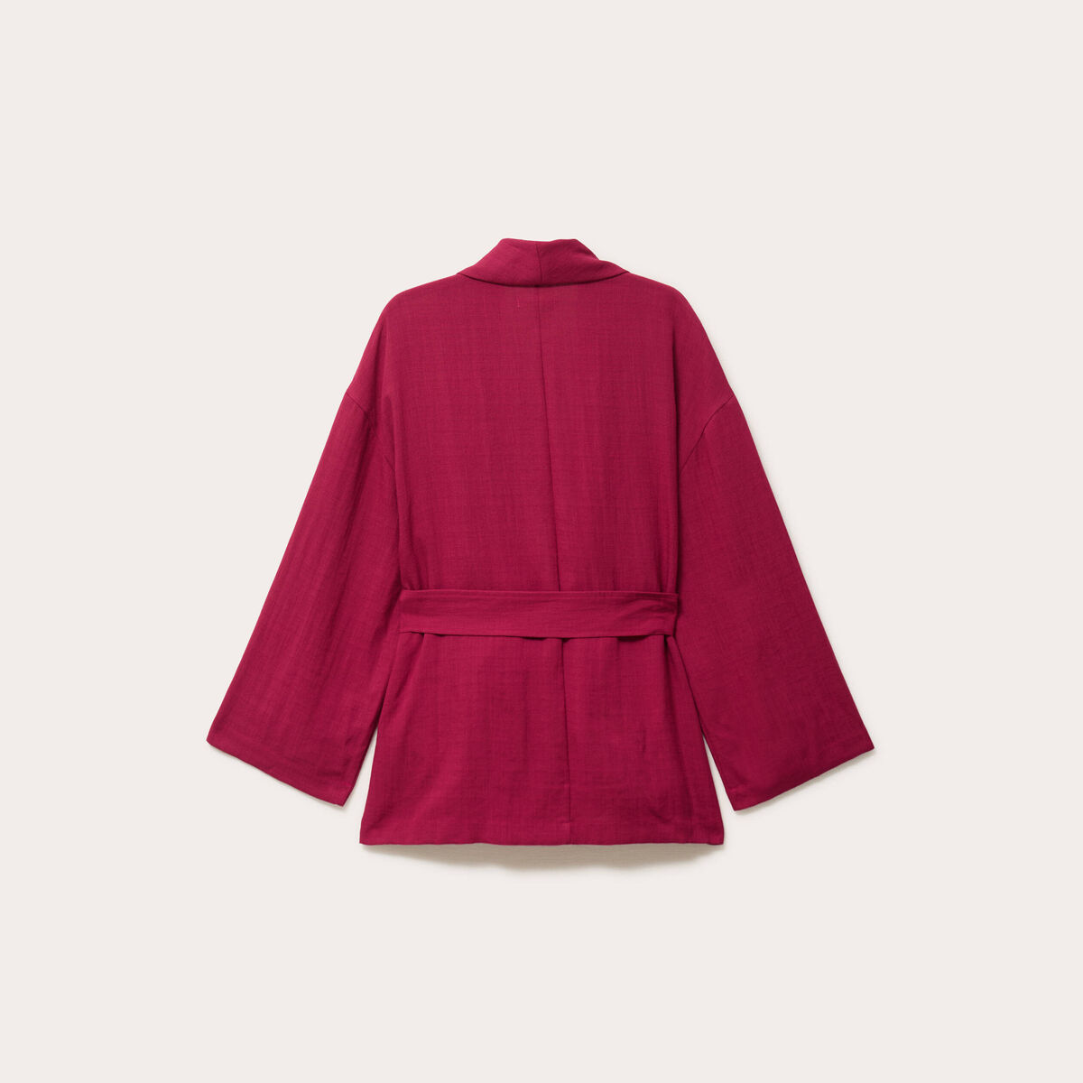 Kimono col tailleur manches longues rouge femme