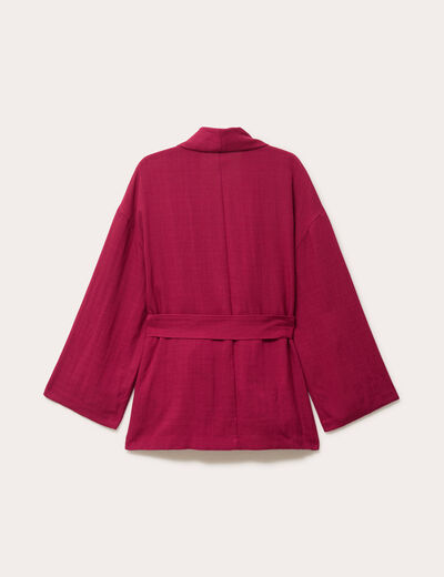 Kimono col tailleur manches longues rouge femme