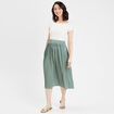 Jupe midi &eacute;vas&eacute;e pliss&eacute;e blanc femme