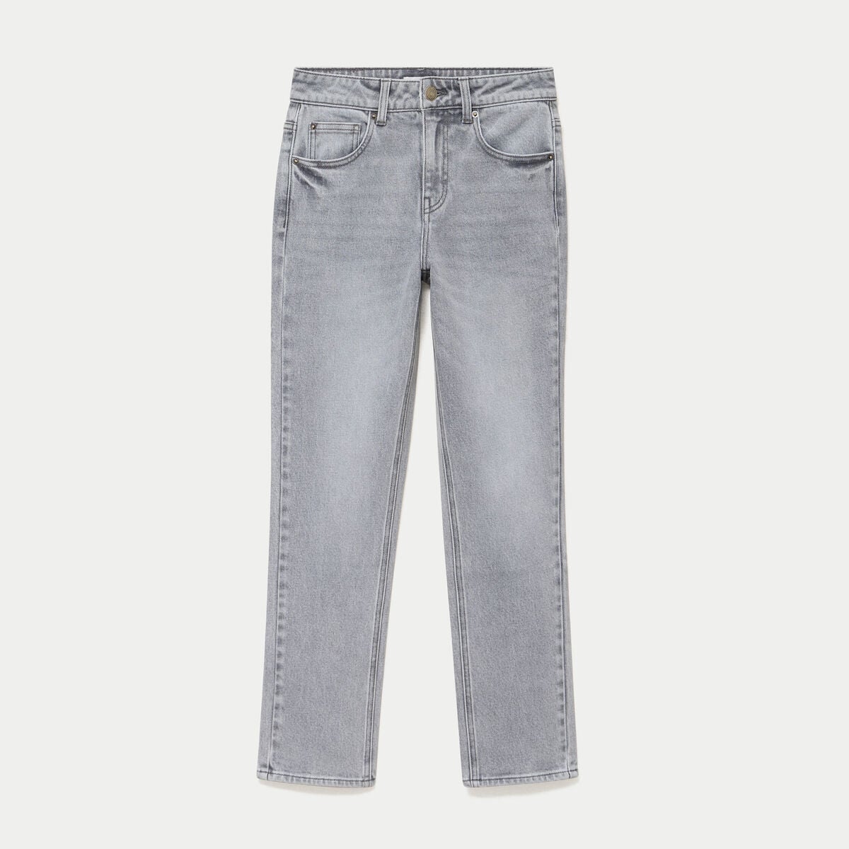 Jean taille standard denim gris femme