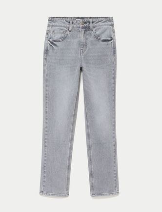 Jean taille standard denim gris femme