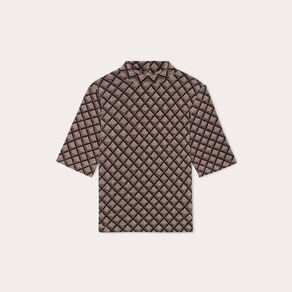 T-shirt col montant beige femme