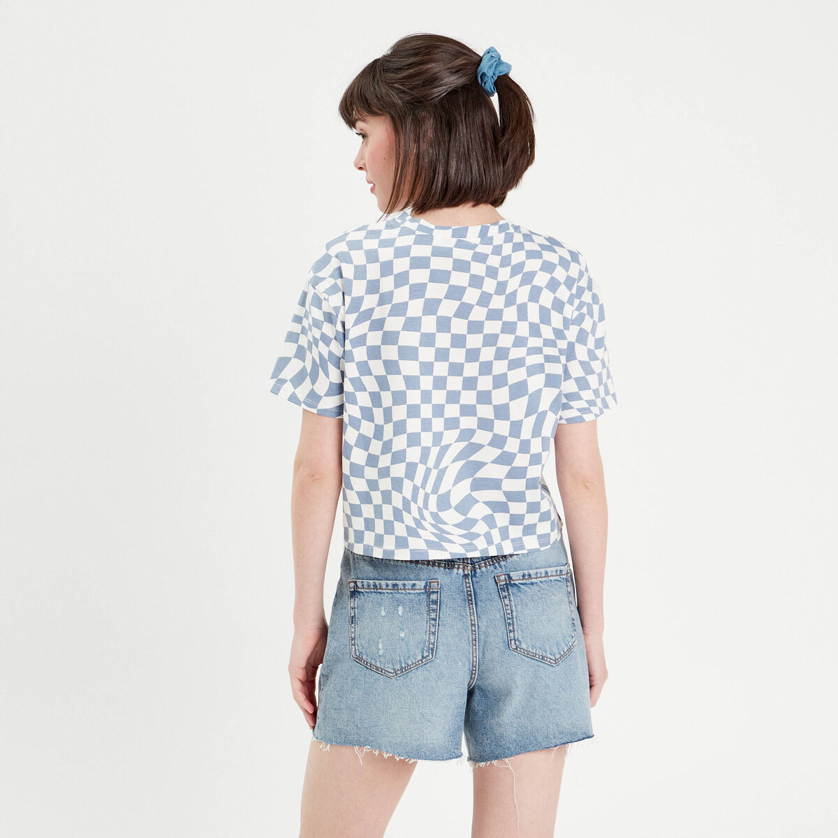 T-shirt manches courtes bleu lavande femme
