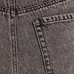 Jupe-short droite en jean denim noir femme