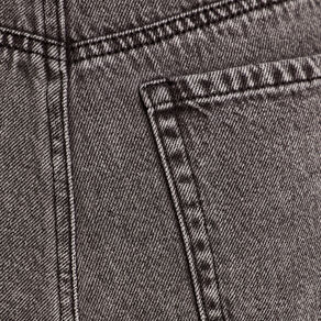Jupe-short droite en jean denim noir femme