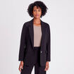 Veste blazer droite fluide noir femme