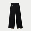 Pantalon bootcut en tweed noir femme