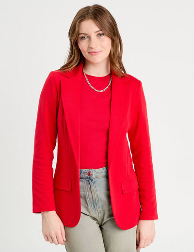 Veste blazer cintrée rouge femme