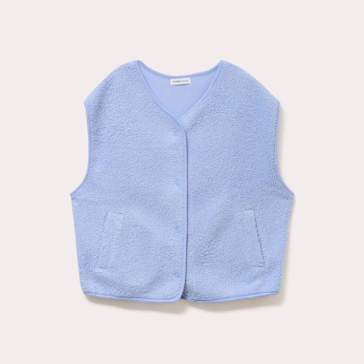 Gilet sans manches effet polaire bleu clair femme