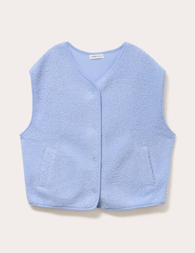 Gilet sans manches effet polaire bleu clair femme