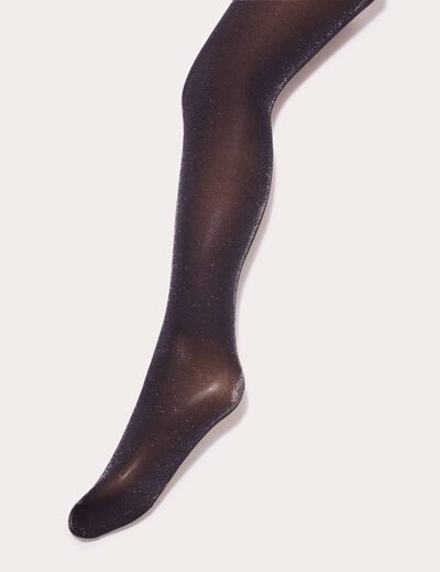 Collants fils métallisés noir femme