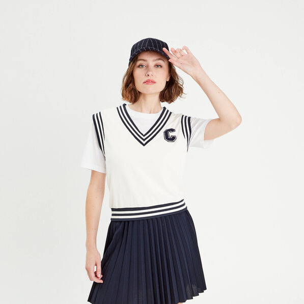 Sweat sans manches ecru femme