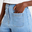 Short mom en jean denim bleach femme