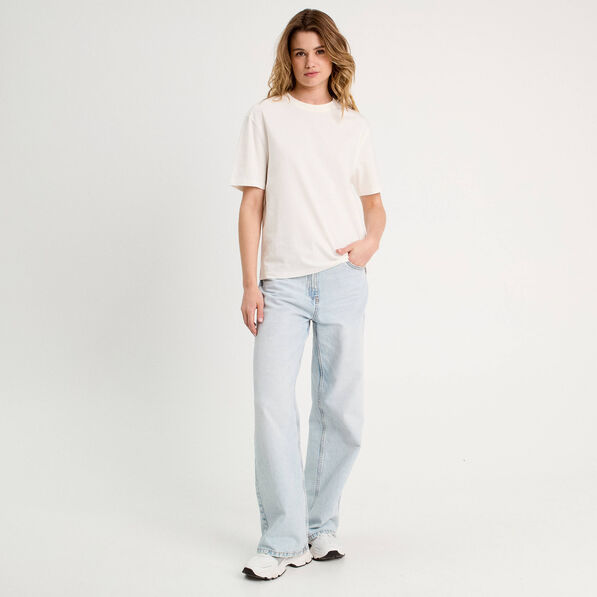 t shirt oversize col rond ecru femme T-shirt oversize col rond ecru femme