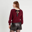 T-shirt dos avec noeud violet foncé femme
