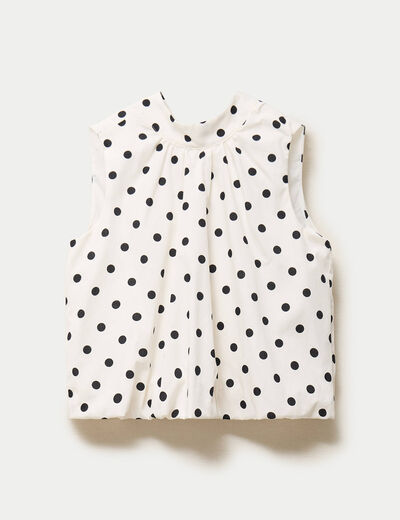 Blouse ample sans manches dos d&eacute;collet&eacute; blanc femme