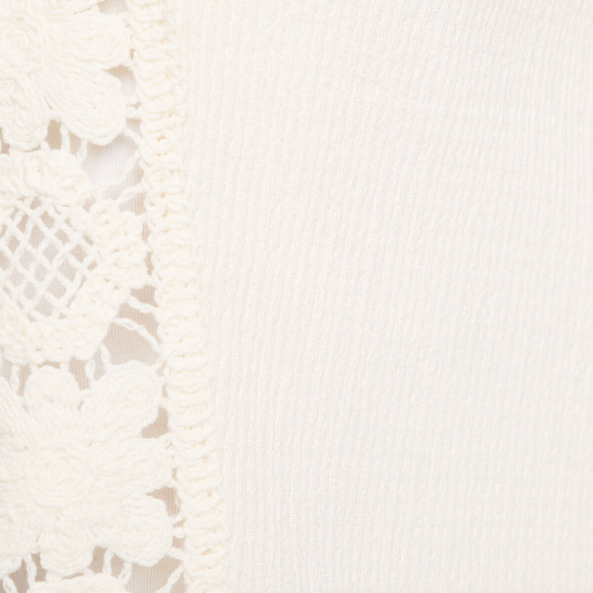 Blouse manches courtes nouée ecru femme