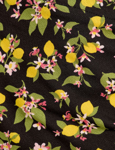 Blouse dos ouvert noir femme
