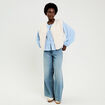 Blouse manches longues en cr&ecirc;pe blanc femme