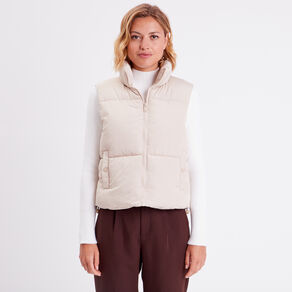 doudoune droite sans manches sable femme Doudoune droite sans manches sable femme