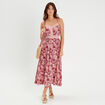 Robe longue évasée bretelles blanc femme