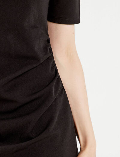 Robe longue ajustée noir femme