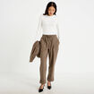 Jogging jegging en maille taupe femme