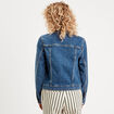 Veste droite en jean denim stone femme