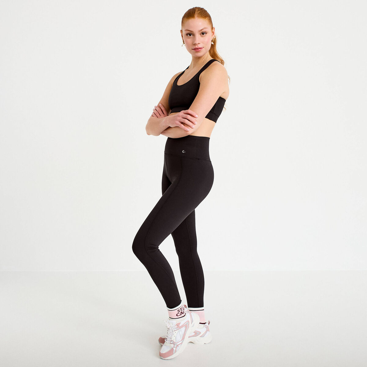 Leggings taille haute noir femme