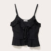 Blouse cropped volants noir femme