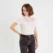 T-shirt manches courtes ecru femme