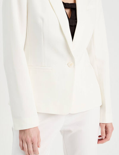 Veste blazer droite ecru femme