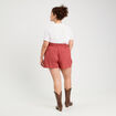 Short regular contenant du lin vieux rose femme