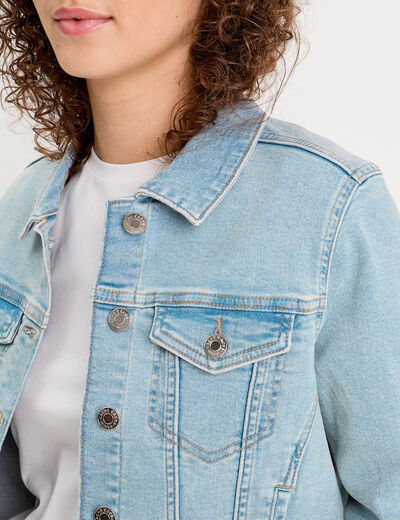 Veste en jean denim bleach femme