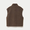Veste sans manches effet polaire taupe femme