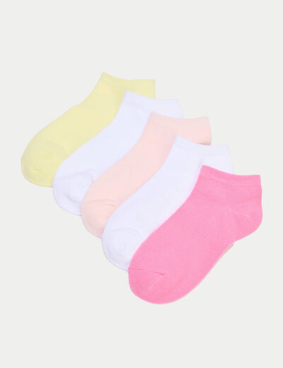 Lot 5 paires chaussettes basses rose fushia femme